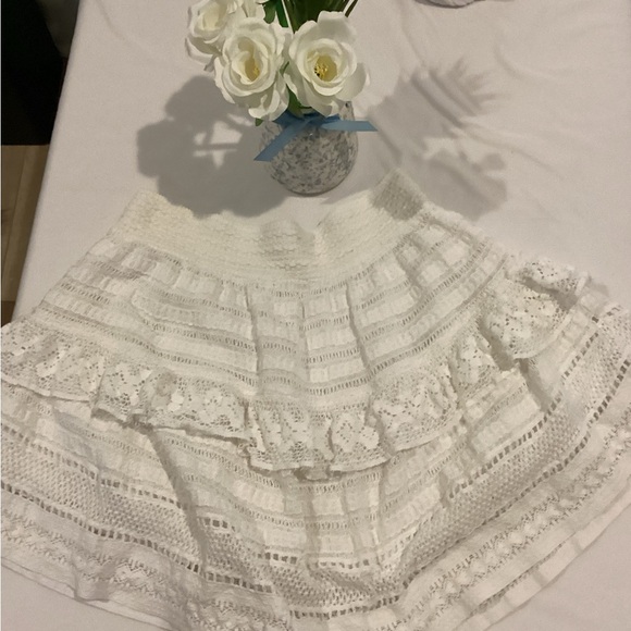 Aerie White Lace Ruffle Mini Skirt - Picture 7 of 8